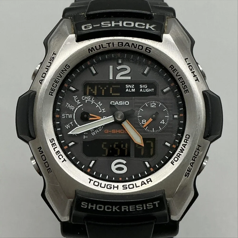 Casio G-Shock GW-2500 Mens Watch 46mm Solar Atomic Black Resin New Capacitor